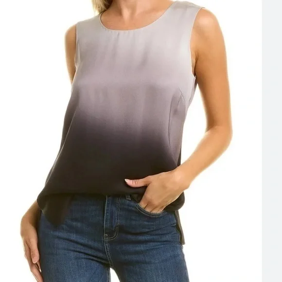 Kobi Halperin Ombre Sleeveless Blouse - Black and Gray - Picture 1 of 5